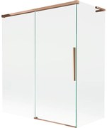 Mexen Rox L parawan nawannowy 2-skrzydłowy rozsuwany 140 + 70 x 150 cm, transparent, różowe złoto - 8C9L-140-070-60-00