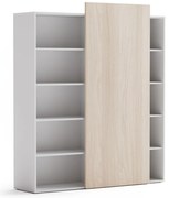 PLAN Regał biurowy wysoki BLOCK, 1600 x 400 x 1748, dąb naturalny