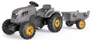 Smoby traktor xxl szary na pedały z przyczepką