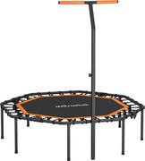 Fitness-Trampolin SPORTNOW z regulowanym uchwytem, stabilne i ciche do użytku wewnątrz, stal, Pomarańczowy