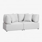 Dwuczęściowa Sofa Modułowa Z 2 Narożnikami Kata Tkaniny Beżowy Krem - Sklum