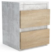 Szafka nocna komoda WIKI z 2 szufladami Beton/Dąb Sonoma