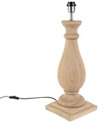 Wiejska lampa stołowa z drewna bez klosza - łopian Rustykalny / Vintage Oswietlenie wewnetrzne