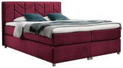 Bordowe welurowe łóżko kontynentalne 5 rozmiarów F3-H19