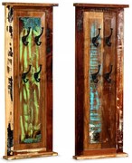 Zestaw drewnianych wieszaków ściennych vintage E2-D06