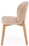 Krzesło Do Jadalni Salonu dąb naturalny Beż BASSO Tapicerowane CREMONA