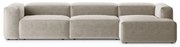 Beżowy narożnik (prawostronny/z szezlongiem) Bergamo – Cosmopolitan Design