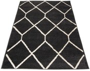 Antracytowy dywan w kratkę do sypialni S0-T51