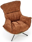 LOBSTER Fotel wypoczynkowy Cynamonowy Tkanina HAGA Eco skóra Obrotowy 360''