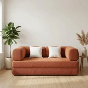 Coco Living Sofa rozkładana Kaia – pomarańczowy/biały