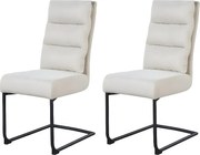 Zestaw krzeseł 2 szt. - tkanina i czarny metal - beż - MARKAR