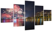 Obraz fajerwerków w Singapurze (125x70 cm)