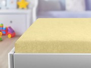 PrzytulneMieszkanie.pl Prześcieradło frotte do łóżeczka żółte 70x140 cm