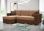 Rozkładana kanapa narożna na sprężynach bonell - Marco, brąz + cappuccino