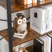 REGAŁ NA KSIĄŻKI, KWIATY, 6 PÓŁEK, RUSTYKALNY BRĄZ, W STYLU LOFT LLS062B01