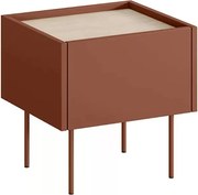 Szafka nocna Desin z szufladą 45 cm - ceramic red / dąb nagano