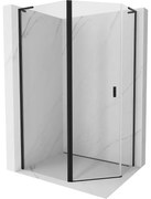 Mexen Mist L kabina prysznicowa pięciokątna asymetryczna uchylna 100 x 80 cm, transparent, czarna - 8A8L-100-080-70-00