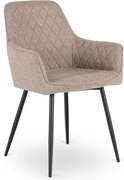Krzesło Tapicerowane do Jadalni BRESSO 2 Beżowe Nowoczesne Loft