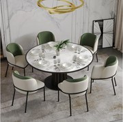 Zestaw 6 nowoczesnych krzeseł z nogami ukośnymi - 55 x 55 x 85 cm - nogi czarne - metal + drewno - beż + zieleń