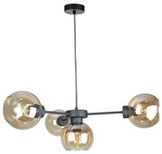 Żyrandol na lince KALIOPE 4xE27/60W/230V czarny/dymny beżowy