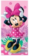 Różowy bawełniany ręcznik dziecięcy 70x140 cm Minnie "Pink" – Jerry Fabrics