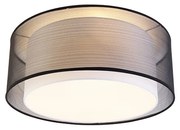 Nowoczesna lampa sufitowa czarna z białym 50 cm 3-światła - Drum Duo Nowoczesny Oswietlenie wewnetrzne