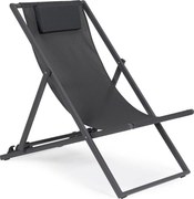 Antracytowy metalowy leżak ogrodowy Taylor – Bizzotto