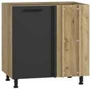 Kuchenna szafka narożna dąb craft + antracyt D4-R79