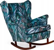 Fotel Uszak z płozami LISCIE BAMBUSA ZIELEŃ NATURA