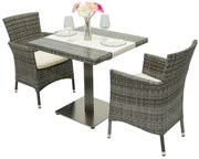 Zestaw ogrodowy z rattanu GINA II. 1 + 2 (szary)