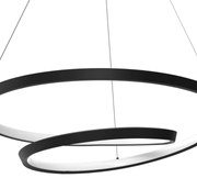 Lampa wisząca LUCERO BLACK 48W LED, czarna, zawijas