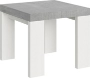 Stół rozkładany 90x90/246 cm Blat Roxell Mix Cement - nogi z białego jesionu