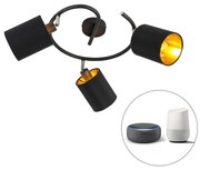 Inteligentna nowoczesna lampa sufitowa czarna, w tym 3 WiFi B35 - Lofty Nowoczesny Oswietlenie wewnetrzne