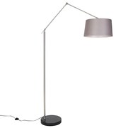 Nowoczesna lampa podłogowa stalowa z kloszem ciemnoszarym 45 cm - Editor