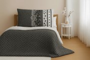 PrzytulneMieszkanie.pl PrzytulneMieszkanie.pl Pościel z polibawełny CANZONE BLACK, czarne Rozmiar pościeli: 70 x 90 cm | 140 x 200 cm