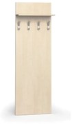 Garderoba z wieszakami PRIMO WOOD, 4 haczyki, półka, brzoza