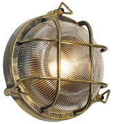 Zewnetrzna Zewnętrzna lampa ścienna i sufitowa antyczne złoto okrągła IP44 - NouticaPrzemysłowy Oswietlenie zewnetrzne