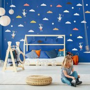 Naklejki na ścianę - Chmury i króliczki