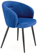 Granatowe welurowe krzesło kubełkowe E6-Z52