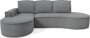 Narożnik MOLLY Lewostronny z funkcją spania, wolnostojący tkanina CURIO 97 Szary