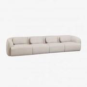 4-częściowa Modułowa Sofa Z Tkaniny Chenille Coquette Kremowo-beżowy Szenil - Sklum