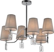 Sześcioramienny żyrandol z eleganckimi zawieszkami E1-N25