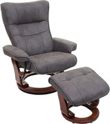 Leżanka Edmonton z taboretem,  ciemnoszary, kolor orzechowy