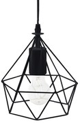 Lampa sufitowa modna wisząca z ażurowym kloszem z metalu idealna do loftów.