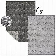 Dywan zewnętrzny dwustronny Pangli czarno-kremowy 80 cm x 150 cm