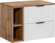 Szafka pod umywalkę nablatową ADEL WHITE 82 60cm biała - zestaw 80cm z regałem i blatem