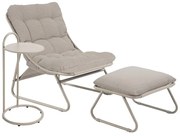 FOTEL OGRODOWY CLOUD Z PODNÓŻKIEM I STOLIKIEM PEPITKA