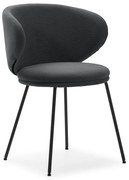 Ciemnoszare tapicerowane fotele jadalniane zestaw 2 szt. Rush – Marckeric