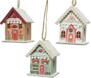 Wiszący domek bożonarodzeniowy CHRISTMAS HOUSE drewniany - więcej wariantów