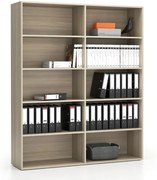 Regał biurowy wysoki LAYERS, 1582 x 400 x 1905, dąb naturalny